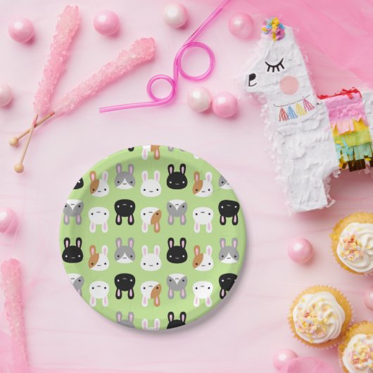 Kawaii Bunny Rabbits Pappteller (Party)