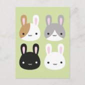 Kawaii Bunny Rabbits Postkarte (Vorderseite)