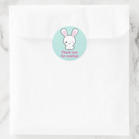 Kawaii bunny runder aufkleber (Tasche)