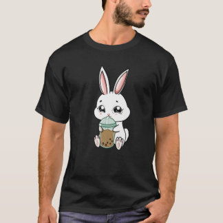 Kawaii Bunny Sipping Boba Bubble Teezeremonie Retr T-Shirt