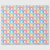 Kawaii Bunny Squares Geschenkpapier (Flach)