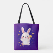 Kawaii Bunny Star Tote Bag Cute and Fun Accessory Tasche (Rückseite)