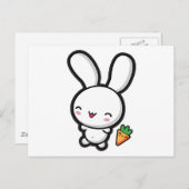 Kawaii Bunny und Carrot Postkarte (Vorne/Hinten)