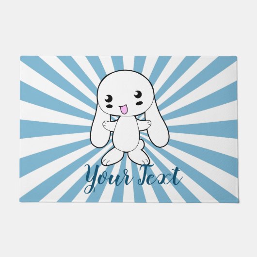 Kawaii Bunny's Hug Custom Fußmatte (Vorderseite)
