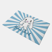 Kawaii Bunny's Hug Custom Fußmatte (Schrägansicht)