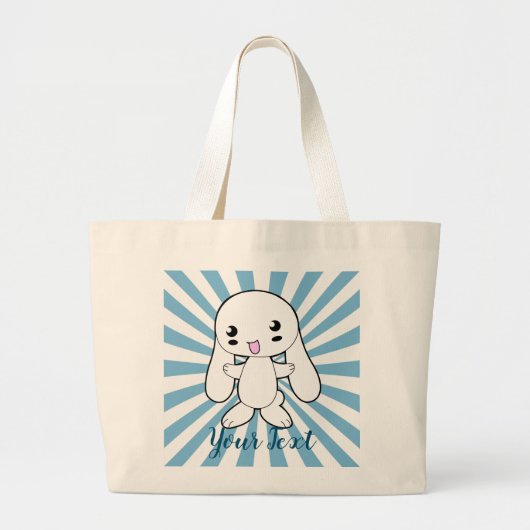 Kawaii Bunny's Hug Custom Jumbo Stoffbeutel (Vorne)