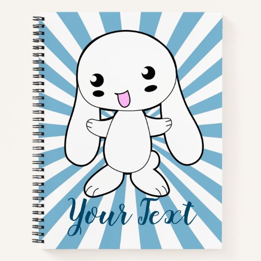 Kawaii Bunny's Hug Custom Notizblock (Vorderseite)