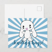 Kawaii Bunny's Hug Custom Postkarte (Vorne/Hinten)
