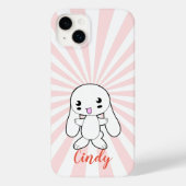 Kawaii Bunny's Hug Custom (Rosa) Case-Mate iPhone Hülle (Rückseite)