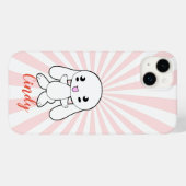 Kawaii Bunny's Hug Custom (Rosa) Case-Mate iPhone Hülle (Rückseite (Horizontal))
