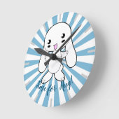 Kawaii Bunny's Hug Custom Runde Wanduhr (Winkel)