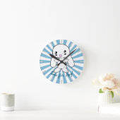Kawaii Bunny's Hug Custom Runde Wanduhr (Zuhause)