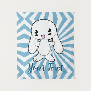 Kawaii Bunny's Hug Custom Wandteppich