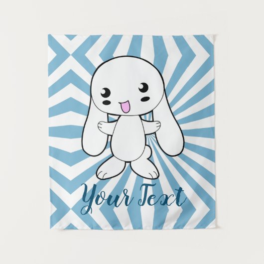 Kawaii Bunny's Hug Custom Wandteppich (Vorderseite)