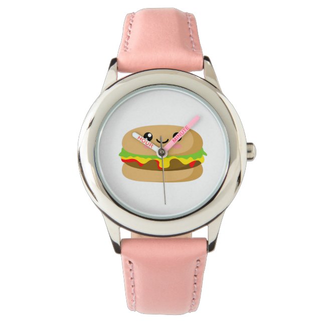 Kawaii Burger Armbanduhr (Vorderseite)
