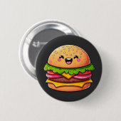 Kawaii Burger Delight Button (Vorne & Hinten)
