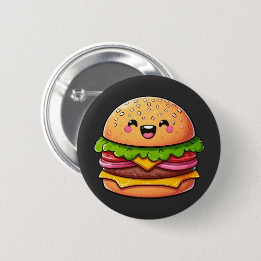 Kawaii Burger Delight Button (Vorne & Hinten)