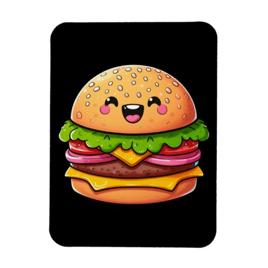 Kawaii Burger Delight Magnet (Vertikal)