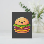 Kawaii Burger Delight Postkarte (Stehend Vorderseite)