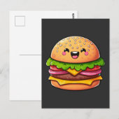 Kawaii Burger Delight Postkarte (Vorne/Hinten)