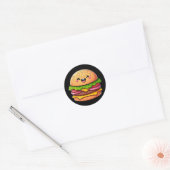Kawaii Burger Delight Runder Aufkleber (Umschlag)