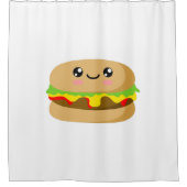 Kawaii Burger Duschvorhang (Vorderseite)