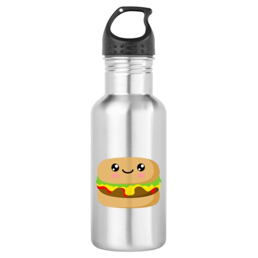 Kawaii Burger Edelstahlflasche (Vorderseite)