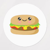 Kawaii Burger Etiketten (Design 1)