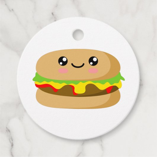 Kawaii Burger Geschenkanhänger (Vorderseite)