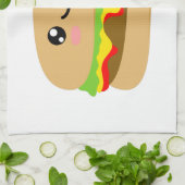 Kawaii Burger Geschirrtuch (Gefaltet)