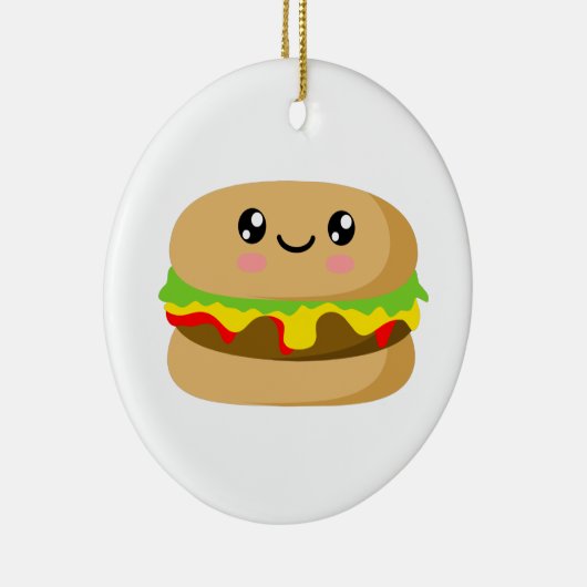 Kawaii Burger Keramik Ornament (Rechts)