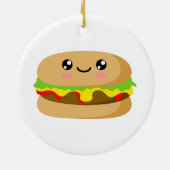 Kawaii Burger Keramik Ornament (Hinten)
