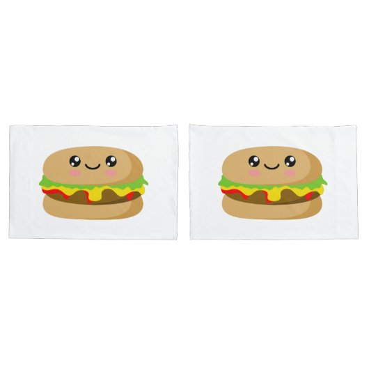 Kawaii Burger Kissenbezug (Rückseite-Set)