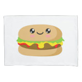 Kawaii Burger Kissenbezug (Vorderseite-Links)