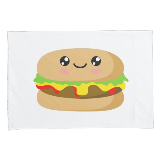 Kawaii Burger Kissenbezug (Vorderseite-Rechts)