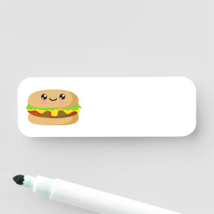 Kawaii-Burger Namensschild