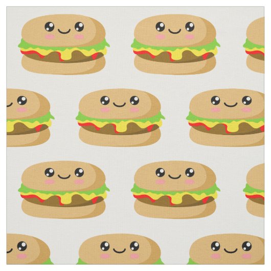 Kawaii Burger Stoff (Muster)