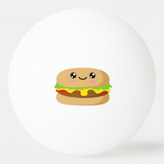 Kawaii Burger Tischtennisball (Vorderseite)