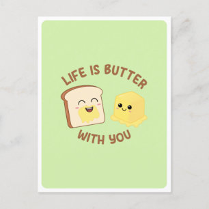 Kawaii Butter Brot Pub Liebe Freundschaftsangebot Postkarte