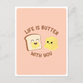 Kawaii Butter Brot Pub Liebe Freundschaftsangebot  Postkarte