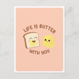 Kawaii Butter Brot Pub Liebe Freundschaftsangebot  Postkarte
