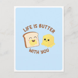Kawaii Butter Brot Pub Liebe Freundschaftsangebot  Postkarte