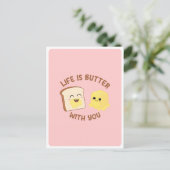 Kawaii Butter Brot Pub Liebe Freundschaftsangebot Postkarte (Stehend Vorderseite)