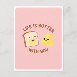 Kawaii Butter Brot Pub Liebe Freundschaftsangebot  Postkarte