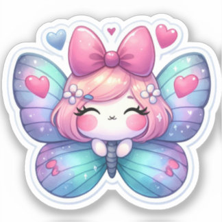 Kawaii Butterfly Aufkleber