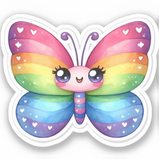 Kawaii Butterfly Aufkleber (Vorderseite)