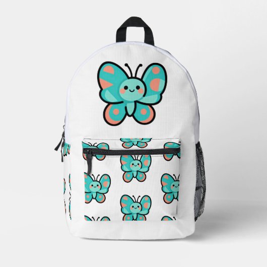 Kawaii Butterfly Back to School Cute Art Bedruckter Rucksack (Vorderseite)