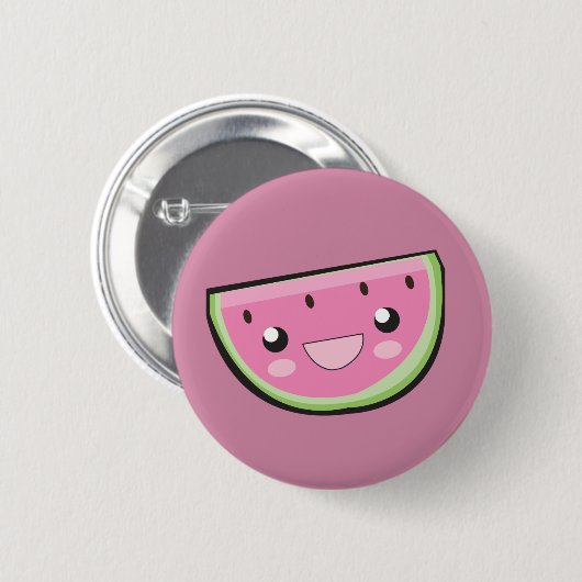 Kawaii Buttone: Wassermelone Button (Vorne & Hinten)