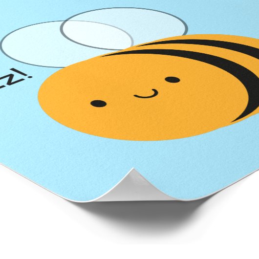 Kawaii Buzzy Bumble Bee Poster (Ecke)