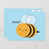 Kawaii Buzzy Bumble Bee Postkarte (Vorne/Hinten)